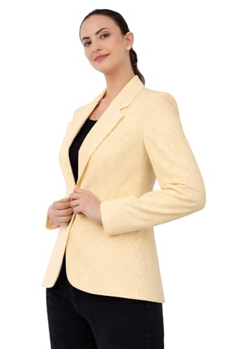 Image of SaintX Women's 4-Way Stretchable Stripe Design Formal Blazer | 3D Bubble Texture Fabric|Casual & Office Wear | Fully Lined | Elegant Regular Fit | Lightweight Summer Special Jacket (WB02)