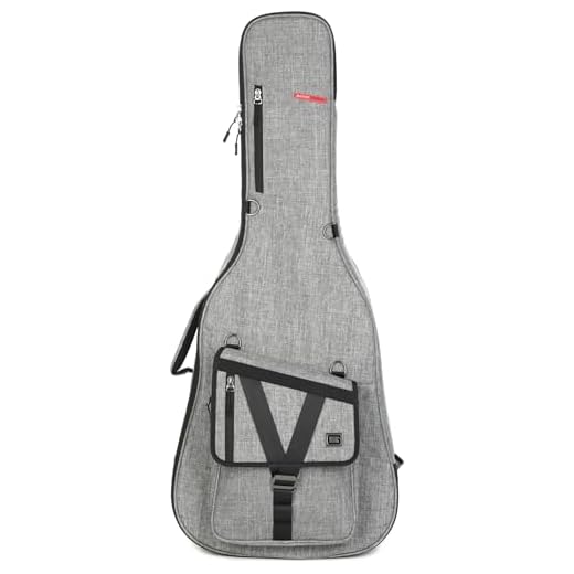 Gator Cases Transit Series Lightweight Acoustic Guitar Gig Bag with Backpack Straps and Rubberized Base, Light Grey Exterior (GT-ACOUSTIC-GRY)