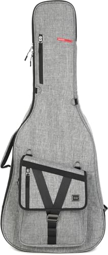 Image of Gator Cases Transit Series Lightweight Acoustic Guitar Gig Bag with Backpack Straps and Rubberized Base, Light Grey Exterior (GT-ACOUSTIC-GRY)