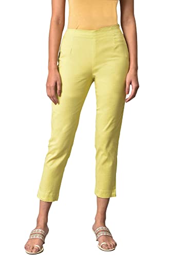 Image of W for Woman Women's Slim Fit Mid Rise Strechable Slim Pants | Trousers