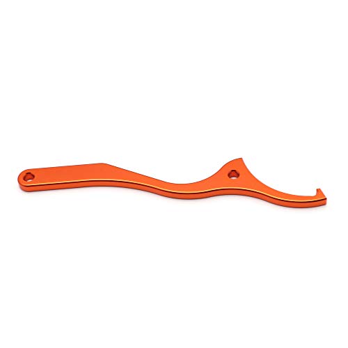 Image of Rear Shock Spanner Wrench WP Shocks Tool For 125-500 2017-2022, 125-450 SX /SXF /XC /XCF 2016-2022, Husqvana 125-501 TE /FE /TC /FC /TX /FX 2017-2022 Orange