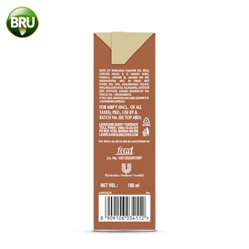 Image of BRU Classic Cold Coffee Tetra Pack, 180ML, Ready to drink, Beating the Summer Heat, with Tasty Coffee and Milk. Thick and Creamy,