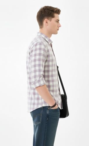 Image of U TURN Men's Cotton Casual Printed Stylish Shirt for Men Plus Size Shirt for Men (Jai-INT-Prple-CHOKDI-XXL PT)
