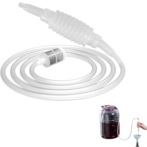 SHSHbuy Siphon de Brassage,Vin Bière Syphon Silicone,Siphon Filtre Tube,Tuyau Syphon Filter,Brew Tube de Siphon,Plastique D'aspiration Vinification Outils...