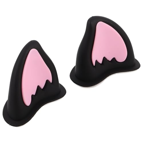 SMASOLO Orejas para Casco de Motocicleta en Par, Diseño de Animal Lindo en Negro y Rosa, Accesorio Decorativo de PP Resistente, Fácil Instalación para Ciclismo y Esquí, Decoración Única