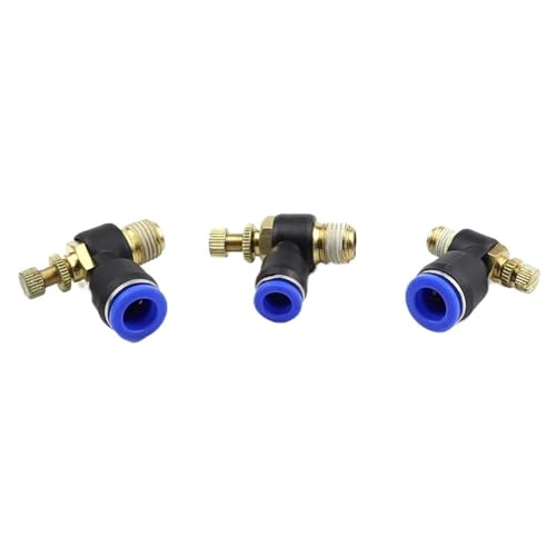 Válvula de velocidad de aire comprimido SL10-02 con racor rápido neumático regulable 4