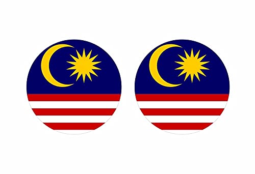 Akachafactory 2X Autocollant Sticker Rond cocarde Drapeau Malaisie