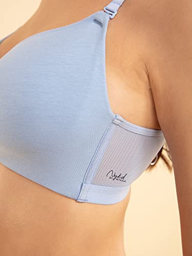 Image of NYKD Women's Cotton Lightly Padded Seamless Wire Free Everyday T-Shirt Bra for Women Daily Use Wireless, 3 /4th Coverage - NYB002