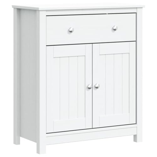 Mueble de baño de madera maciza con gran capacidad de almacenamiento y acabado blanco BERG 4