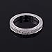 Dsnyu 18K White Gold Rings, Women Ring Half Eternity Round Moissanite Band White Gold Fashion Trendy Size 9.5