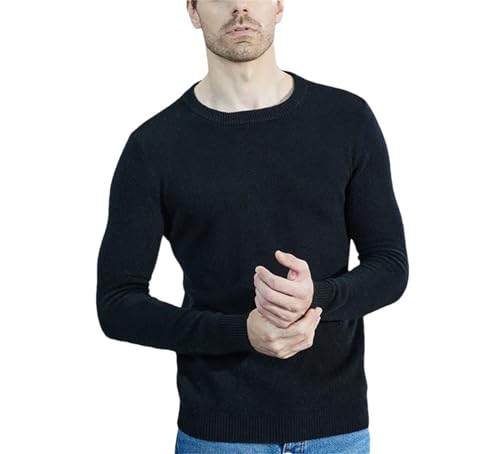 Pull tricoté en cachemire homme à col rond en laine mérinos douce