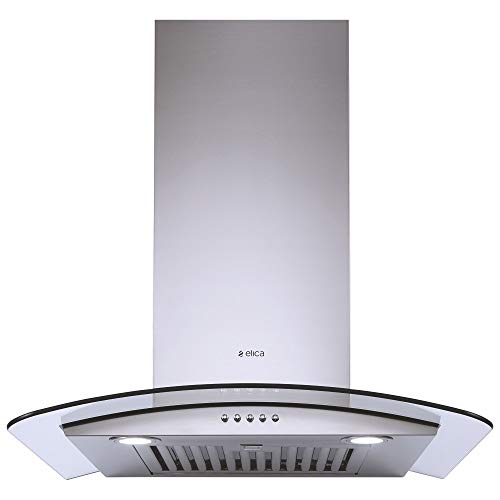 Image of Elica 60 cm 1220 m3 /hr Chimney with Installation Kit & with 15 Years Warranty (GLACE SF ETB PLUS LTW 60 PB LED SS, Silver)