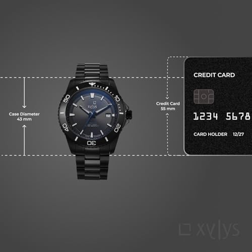Image of Xylys Xiphias Automatic Analog with Date Black Dial Black Stainless Steel Strap Watch for Men - 40063NM01E