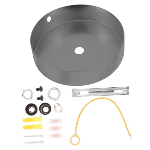 PENIKOKO Placa de para Lámpara de Techo Redonda de Hierro Resistente Base para Montaje de Luminaria Colgante DIY Acabado Negro Perlado Fácil Instalación Accesorio Versátil para Decoración