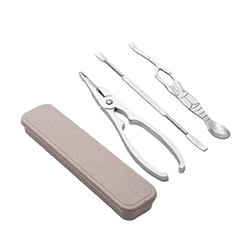 3pcs Aragosta Crayfish Cracker preleva cucchiai con Scatola Big Peel Gamberetti Seafood Tool Pinze Pinzetta Pinzetta Pinze