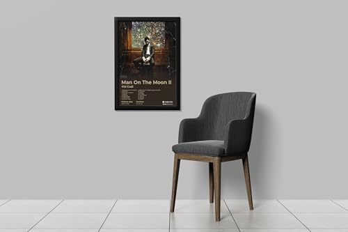 Image of BLINKART KidCudi- Man On The Moon II Wall Photo Frames | Wall Art for Bedroom, Living Room, Studio or Office | Album Cover Print with Spotify Song Link QR Code | Gift for Fans - 8x12 In