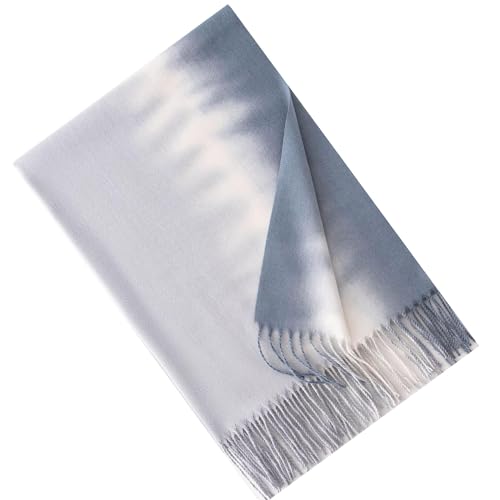 IZUS Women Cashmere-Feeling Gradient-Scarf Big-Girls Warm Long Scarves Cold Weather Outdoor Bridal Shawls-Wraps Evening Dress