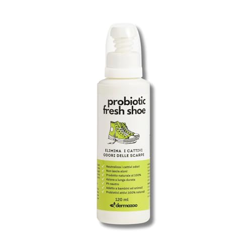Dermazoo Probiotic Fresh Shoe - Desodorante para zapatos de 120 ml con fórmula avanzada que elimina olores – 100 % natural para neutralizar malos olores y no deja halos (envase individual)