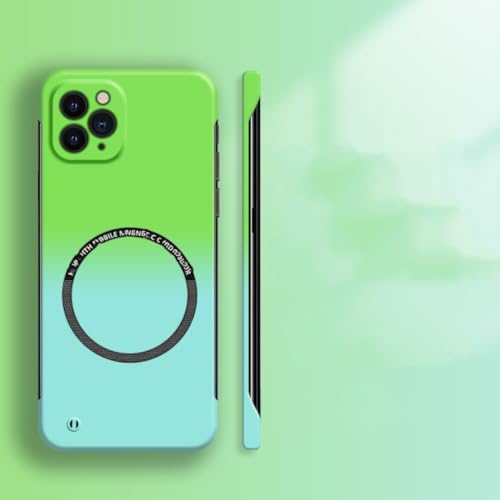 Coque iPhone 16 Pro Max magnétique rigide mate dégradé vert sans bordure