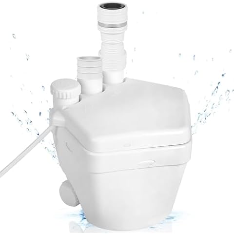 Utility Sink Pump, 7/10 HP Residential Drain Pump - Efficient Water Removal Compact Under Sink Pump for Basements & Laundry, Indoor Outdoor Sewerage Pump with 1-1/2" Outlet, White Cover