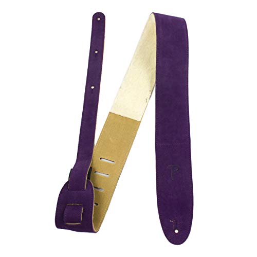 Perri's Leathers, Suede Guitar Strap, Sheepskin Pad, Purple, Anti-Slip, Classic, Suitable For Each Level, Standard Size, 41" To 56" Inches Compatible With All Button Lock Systems #TOP4