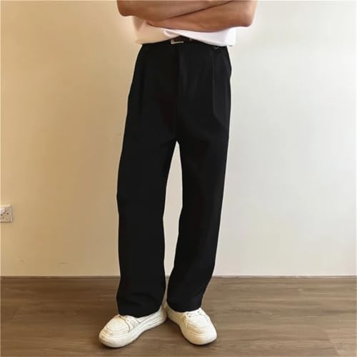 Men Suit Pants Korean Loose Straight Wide Leg Pants Office Trousers4