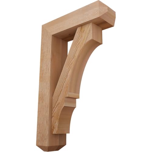 6"W x 20"D x 32"H Balboa Craftsman Rough Sawn Bracket w/Offset Brace, Western Red Cedar