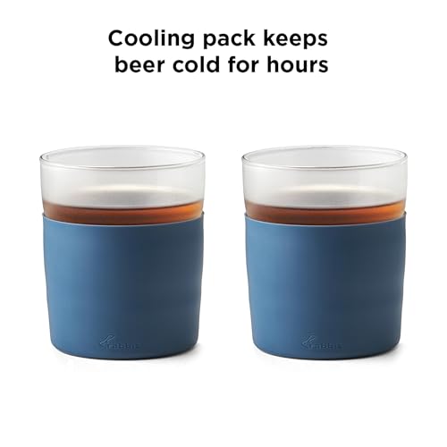 Image of Rabbit Freezable Whiskey Glasses, Set of 2 Chilling Whiskey Glasses with Silicone Sleeve, 8oz No-Dilution Glasses for Whiskey, White Wine and Cocktails, Keep Drinks Cold for Hours, No Ice Needed | Ideal for whiskey, white wine & mixed drinks, chills without ice, keeps drink cold, full flavor, glass construction