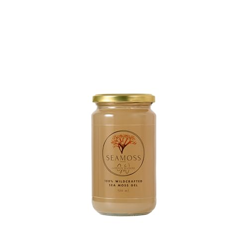 Sea Moss Gel Made with Wildcrafted Irish Sea Moss from Grenada. Vegan. Dr Sebi Approved. (Golden 500ml)
