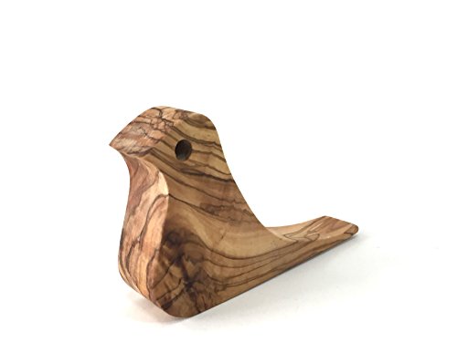 Best Cyber Monday 🔥 Handmade Wooden Bird Door Stopper, Animal Olive Wood Door Stop, Small Hand Crafted Bird Statue