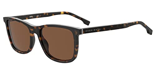 BOSS by Hugo Boss Men's Boss 1299/U/S Rectangular Sunglasses, Havana/Polarized Bronze, 55mm, 18mm