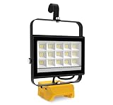 ILIKEPOW Akku Lampe für Dewalt 18/20V, 60W 4500LM Arbeitsleuchte Led, Kabellose Strahler Lampe mit 2 USB Aufladung und 140° Schwenkbarem Kopf für Baustellen, Garagen, Camping, Notfälle(Ohne Akku）