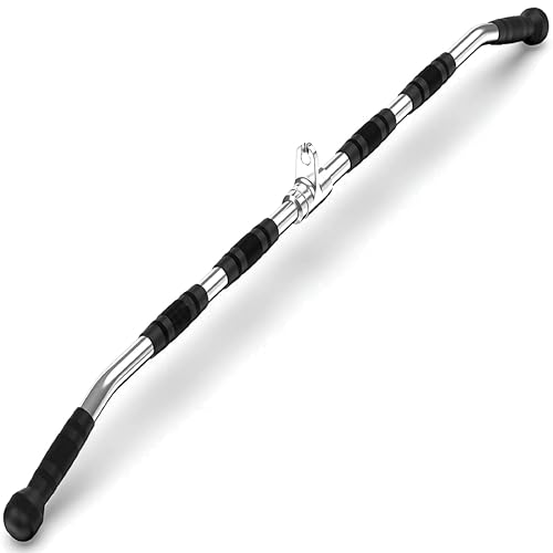 Image of LAT Pull Down Bar 46-Inch - Straight Bar Cable Attachment for Back & Upper Body Strength Training