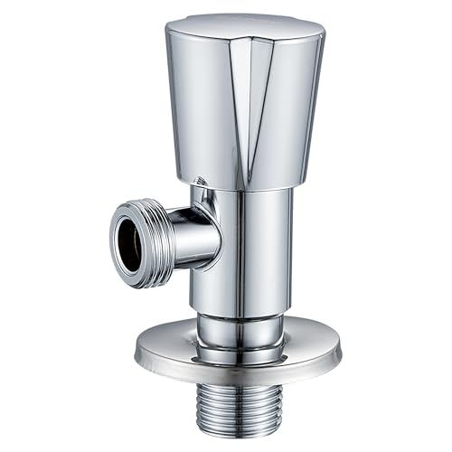 BRIMIX Heavy Duty Angle Valve G1/2 inch for Bathroom Toilet Kitchen (Silver)