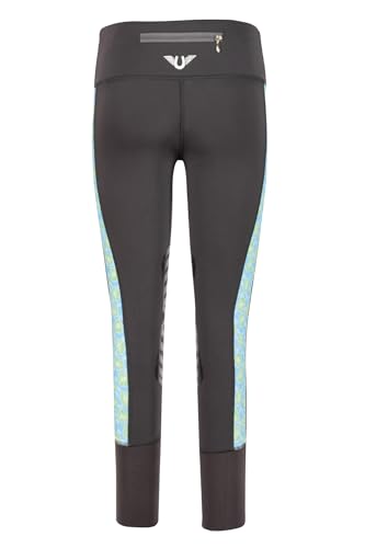 TuffRider Children's Athena EquiCool Riding Tights - Charcoal/Light Blue - Large2