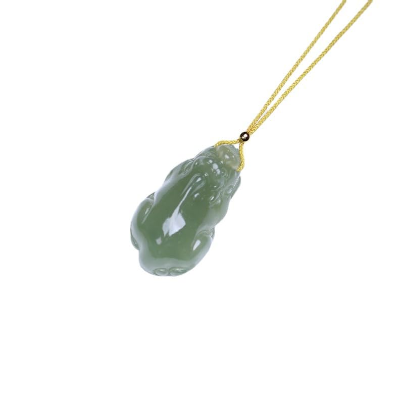 EAGLEG Ciondolo naturale Hetian Yuqing Water Pixiu con accessori di perline di diaspro per ragazzi e donne
