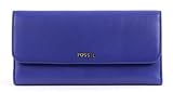 Material: piel. Fossil Memoir Flap Checkbook Dark Violet