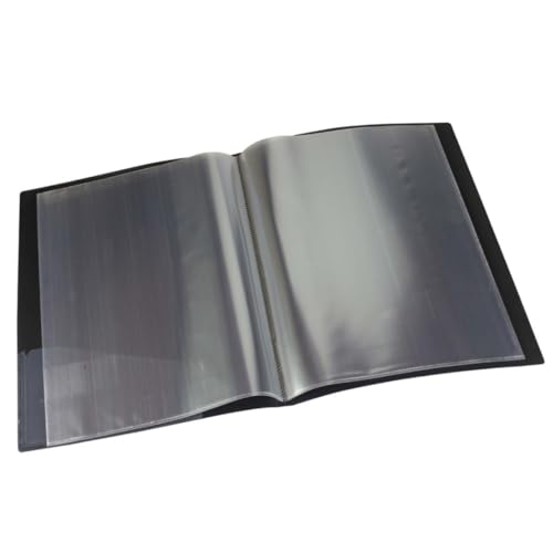Image of Worldone B4 (Bigger Size) | Achiever Portfolio Display Book Folder for Documents | 1mm Virgin PP Material | 40 Bound Non-Refillable Top Loading Plastic Binder | Black (Set of 1) (Black, B4)