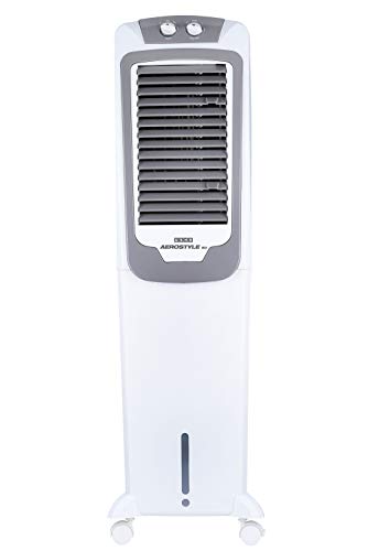 Image of USHA Aerostyle Tower Electronic Air Cooler, Honeycomb Pads, Ice Chamber, Humidity Control, Closeable Louvers, White (50 Liter Manual)