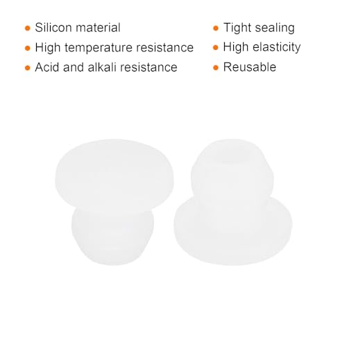 Image of MECCANIXITY Silicone Snap in Locking Hole Plugs Rubber Panel Seal Cover Flush Type Panel Round for Kitchen Rubber Bulkheads Waterproof Sealing Plugs 5mm /0.2 Inch Dia Transparent,Pack of 30