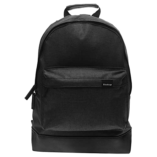 Image of Firetrap Classic Backpack Bag Large Zipped Compartment Pockets Everyday Black One Size