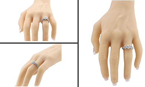 Central Diamond Center Asscher Cut Engagement Ring, Pure Brilliance Cubic Zirconia, Vintage Look - Platinum Plated - Size 8.5 #TOP2