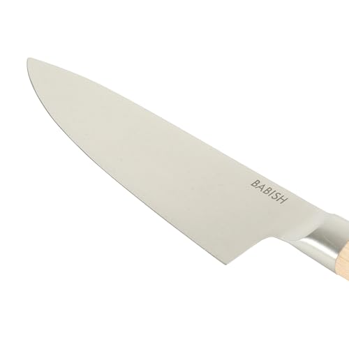 Image of Babish 8-Inch Chef Knife - High-Carbon 1.4116 German Steel Kitchen Knife with Light Pakka Wood Handle, Full-Tang Razor Sharp Chef's Blade for Chopping, Slicing, Dicing & Everyday Prep