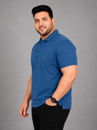 Image of INKKR Plus Size Solid Men's Polo Neck T-Shirt