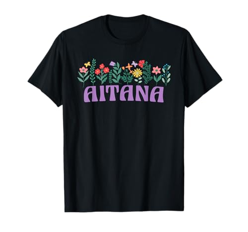 Wildflower Floral Aitana Nombre Día de la Madre Mujeres Camiseta