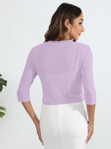 Image of Heymoments Women's Thin Shrugs 3 /4 Sleeve Lightweight Cropped Sweaters Open Front Cardigan for Dress