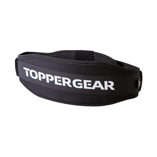TOPPERGEAR ウェイトリフティングベルト トレーニングベルト 幅広腹圧サポート設計 極厚 ウエイトトレーニング・クロスフィット対応 (Lサイズ, ブラック)