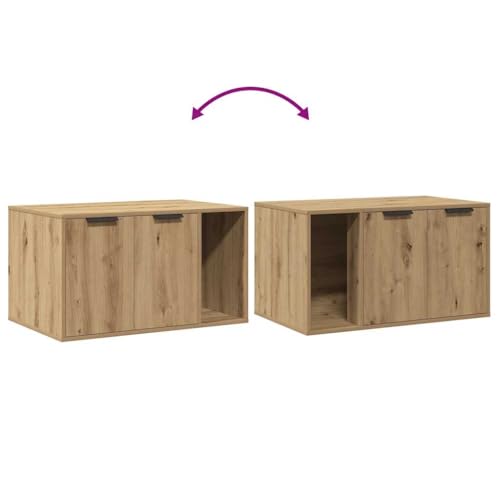 Vidaxl Recinto Lettiera Rovere Artigianale 80X50X45 Cm In Truciolato, Mobili Per Lettiera Per Gatti, Mobili Per Lettiera, Mobiletto Per Lettiera Per Gatti - 8