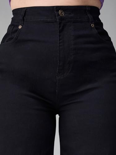 Image of Miss Chase A+ Women's Wide-Leg High Rise Regular-Length Stretchable Denim Jeans