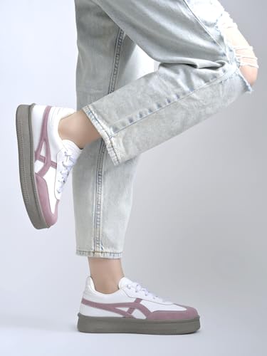 Image of Shoetopia Women's Casual Sneakers || Lace-Up Low-Top Shoes with Cushioned Sole || Trendy Daily Footwear Walking